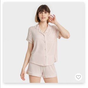 Medium Target pink/white striped pajamas